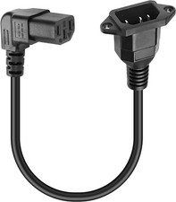 90 Degree IEC 320 C13 to C14 Power Plug Adapter Cable Down Angle picture