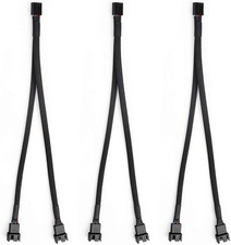 Aypzuke 3 Pack Computer PC PWM Fan Splitter Cable 1 to 2 (4 Pin+3 Pin)  picture