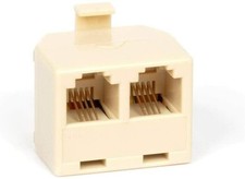 Duplex Modular Phone Wall Jack Adapter (IVORY) RJ11 - Splitter | One Pack picture