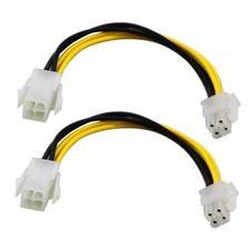 2 Pack ATX 12V P4 4-Pin CPU Power Extension Cables Male to Female 20CM/8 Inch picture