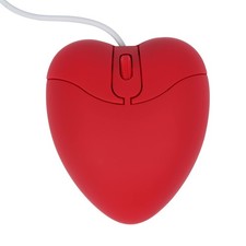 Heart Shape USB Wired Optical Computer Mouse 3Button 1200DPI 3.9FT Cord Red picture