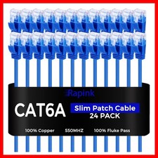 Blue Cat6a Ethernet Patch Cable 2ft Slim High-Speed 10G Compatible for Network picture