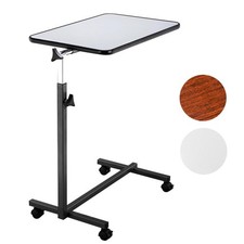 Overbed Table Tray Hospital Bed Rolling Adjustable Desk Bedroom Laptop Home Safe picture