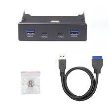 3.5 Inch Front Panel Floppy Bay 4 Ports USB-C USB 3.0 HUB Expansion Adapter picture