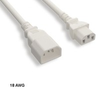 LOT 10pcs White 5ft 18AWG Color Power Cable IEC60320 C13 to IEC320 C14 10A/250V picture