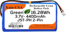 (1-Pack) 3.7V 4400Mah Li-Ion Rechargeable Battery Pack with JST-PH2.0 2-Pin Conn picture