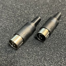 2x 5 Pin DIN Male Cable Plug Connector ABS Boot Solder Cup AT Keyboard picture