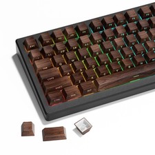 126 PCS Walnut Retro PBT Side Print Keycaps Cherry Fits 60/65/75/100% picture
