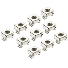M6 Cage Nut Carbon Steel Nickel Plated Server Rack Cabinet Silver Tone 30Pcs picture