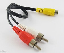 5pcs RCA Female to 2 RCA Male Plug Y Splitter Audio Video AV Adapter Cable 28cm picture