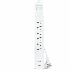 CyberPower CSP604UCW 6 Outlet Surge Protector w/ 1500J Surge Suppression picture