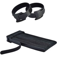 50pc Reusable Black Nylon Cable Ties Adjustable Cable Management Straps picture