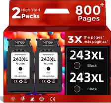 Compatible 243XL Black Ink Cartridge Replacement for Canon PG-243 XL PG243(2 Pac picture