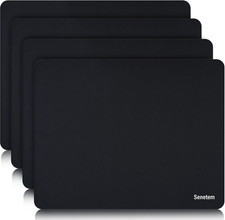 4-Pack Mouse Pad, Smooth Gaming Mousepad, Non-Slip Black picture