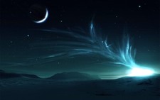 Landscape space art night moon Custom Gaming Mat Desk picture