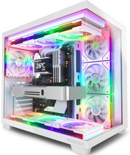 MUSETEX Y6 PC Case, Pre-Installed 7 Infinity Mirror PWM ARGB Fans, ATX Mid Tower picture
