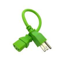 1 Ft Green AC Cable for ROCKVILLE RPG2X15 POWERED SPEAKERS picture