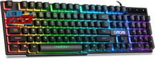 Wired Gaming Keyboard for Mac PC PS5 PS4 Xbox One Gamers, RGB Backlit LED Mechan picture