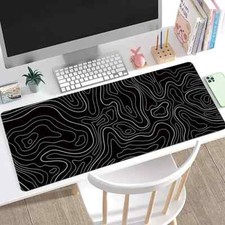 1Pcs Gaming Mouse Pad Large Keyboard Pad 31.5 x 11.8in Topographic Mouse Pad Bla picture