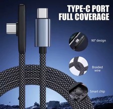 Portable 90-Degree Right-Angle USB Type C Cable, Cables and Wire with 100W Quick picture