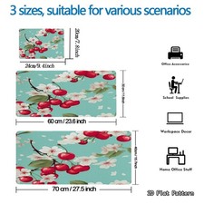 1pc Cherry Flower Mouse Pad, Rubber Material, Multiple Specifications Availabl picture