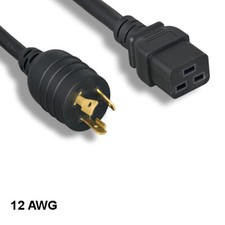 Kentek 6' NEMA L5-20P to C19 AC Power Cable 12 AWG 20A/125V SJT Network/PDU/UPS picture