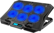 6-Fan Laptop Cooling Pad, Adjustable Speed Quiet Cooler Stand with Blue LED Ligh picture