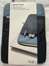 Laptop Pouch U Brands Blue Grid Patterned Fits Most 13-14