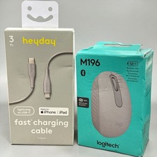 Heyday USB-C Fast Charging Cable 3 Ft & Logitech M196 Wireless Mouse Bluetooth 1 picture
