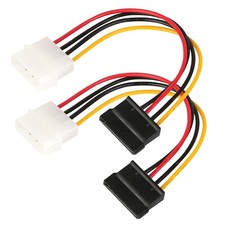 New 2 Packs 4 Pin Male to 15 Pin Female Data Cable Adapter for Hard Drives picture