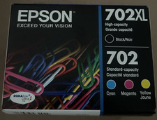 Genuine Epson 702XL Black & 702 Color Ink Cartridges Exp 10.2027 picture