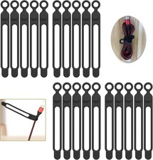 [20Park] Silicone Cable Ties, Reusable Cable Management Organizer, Cord Tie picture