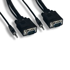 Kentek 15'ft SVGA HD15 Video/AUX Audio Combo Cable for HDTV PC Monitor Projector picture