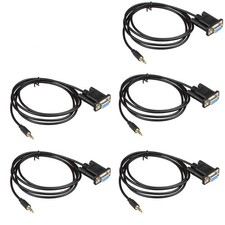 5 PCS 6 Feet DB9Pin Female DC3.5mm Serial Cable Black Audio Extension picture