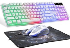 CHONCHOW Gaming Keyboard and Mouse Combo Rainbow Backlight Set 951-312 (WHITE) picture