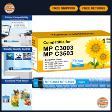 Cyan Compatible Toner Cartridge for Ricoh MP C3003 C3004 C3503 C3504 - 1PK picture