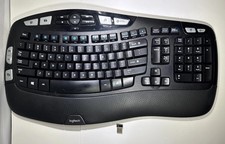 Logitech K350 Ergonomic Wave Unifying Wireless Keyboard (1 Leg Missing)Tested picture
