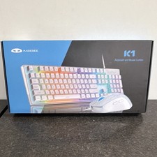 MageGee K1 Gaming Keyboard & Mouse Combo Wired USB Illuminated White 3200 DPI picture
