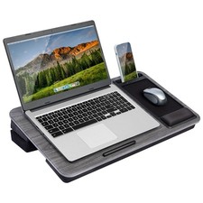 Extra Large Adjustable Lap Desk – Gray Woodgrain, Fits 17.3