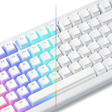 Shine through PBT Keycaps, Pudding White Keyboard Keycaps picture
