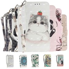 Panda Cat Flower Dog Zoo Card Wallet Cover Case for S26 S25FE S24 S22 S21 S23 picture