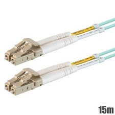 15M LC UPC to LC UPC Fiber Optic OM3 Duplex 50/125 MultiMode Optical Patch Cable picture