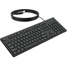 Sreiovy Ultra Slim Low Profile Wired Keyboard, USB 104-Key Design k2-1-black picture