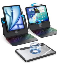 BLOSOMEET Clear Keyboard Case for iPad Air 13 M3 M2 Pro 12.9 3/4/5/6th Gen Black picture
