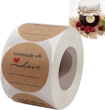 500 Kraft Jar Labels, 2 Inch Round Canning Labels for 2 Diameter, Brown picture