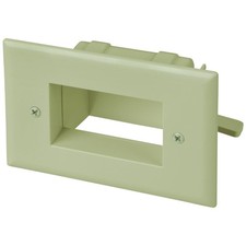 Ivory Easy Mount Recessed Low Voltage Cable Plate Electronics 450008IV picture