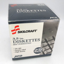 Skilcraft 3.5 in. Diskettes IBM Formatted Double Sided High Dens 25 Pack Sealed picture