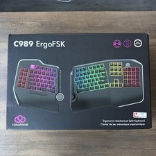 Cloud Nine C989 ErgoFSK Split Mechanical RGB Keyboard Kailh BOX Red Switches picture