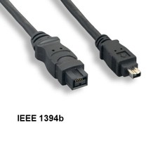 Kentek 3ft IEEE-1394b 9Pin to IEEE-1394a 4Pin Cable Firewire 400Mbps iLINK DV PC picture