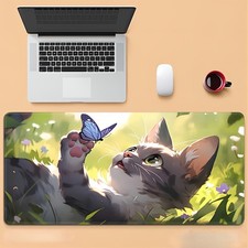 Extra-Large Cute Cat Design Gaming Mouse Pad - Waterproof & Non-Slip Rubber Ba picture